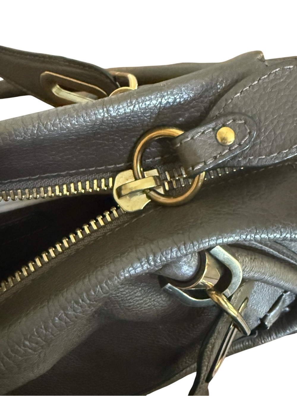 Authenticated Chloe Paraty Leather Handbag in Grey Taupe! EUC! COA! - Picture 11 of 16